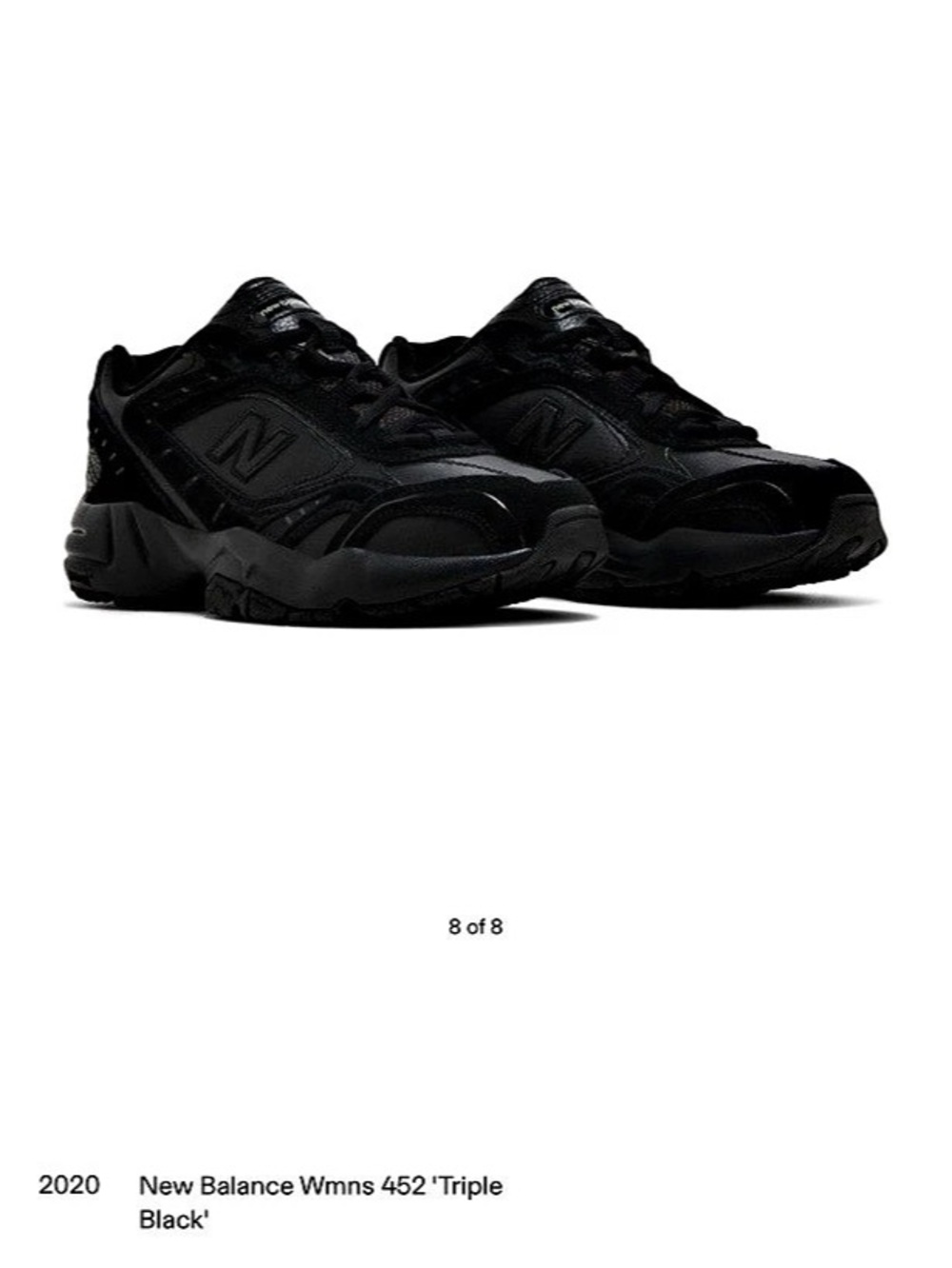 New Balance 452 Triple Black Sneakers Like New